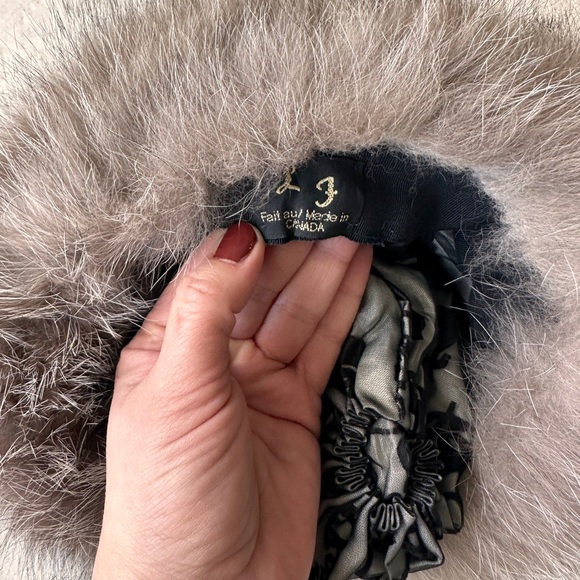 Vintage Women’s Genuine Fox Fur Trimmed Sheared Fur Hat, Real Fur EUC main image 7